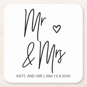 Mr and Mrs Wedding Coasters