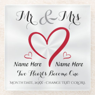 Mr and Mrs Wedding Coasters or Transfer Design