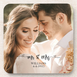 Mr. and Mrs. Wedding Couple Coaster