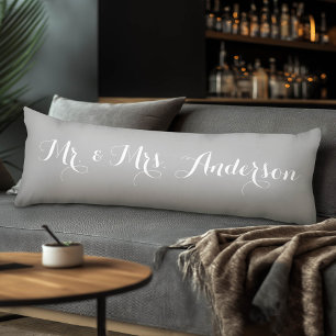 Mr. and Mrs. Wedding Custom Bride and Groom Name Body Cushion