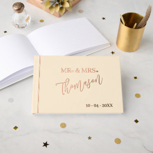 Mr and Mrs Wedding Day Date Gold Guest Book