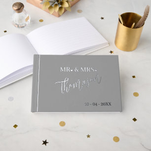 Mr and Mrs Wedding Day Date Gold Guest Book