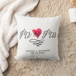 Mr and Mrs Wedding Keepsake Cushion