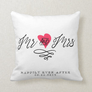 Mr and Mrs Wedding Keepsake Personalised Couple Cushion