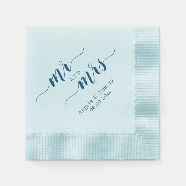 Mr and Mrs wedding Napkin (Front)