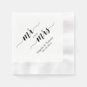 Mr and Mrs wedding Napkin