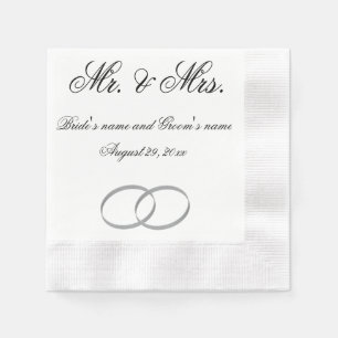 Mr and Mrs wedding napkin - customisable