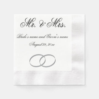 Mr and Mrs wedding napkin - customisable