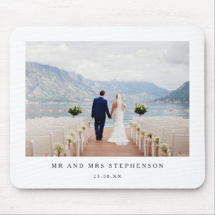 Mr and Mrs Wedding Photo  Mouse Mat
