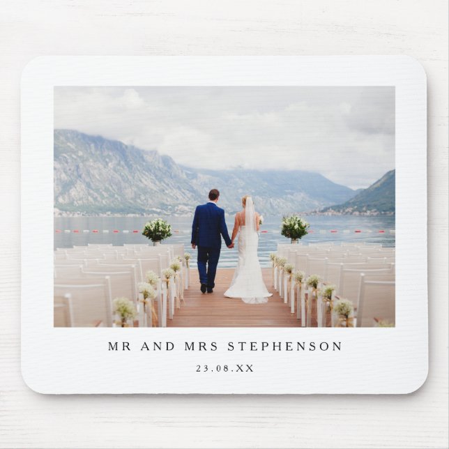 Mr and Mrs Wedding Photo  Mouse Mat (Front)