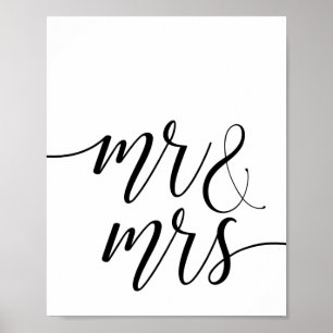 Mr And Mrs Wedding Poster