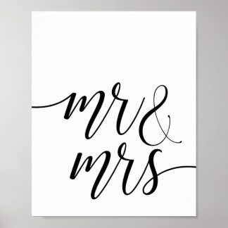 Mr And Mrs Wedding Poster