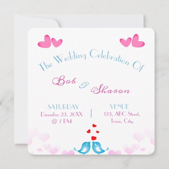 Mr And Mrs Wedding Reception Invitations Card (Front)