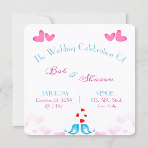 Mr And Mrs Wedding Reception Invitations Card