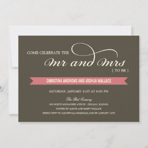 Mr and Mrs Wedding Shower /Rehearsal Dinner Invite