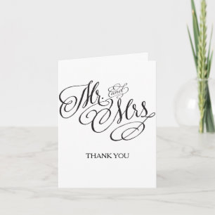Mr. and Mrs. Wedding Thank you card