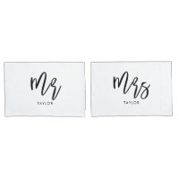 Mr and Mrs Wifey and Hubby Couple Pillowcases
