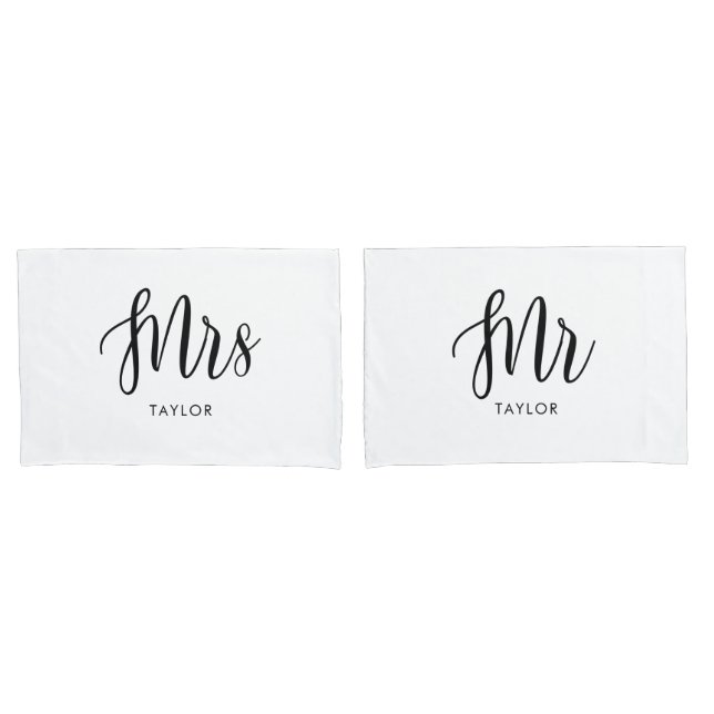 Mr and Mrs Wifey and Hubby Couple Pillowcases (Front-Set)