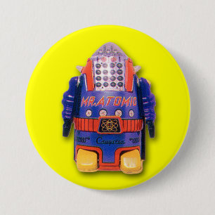 Mr. Atomic Toy Robot Round Button
