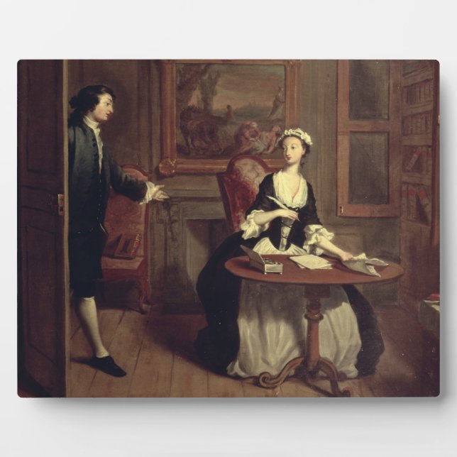 Mr. B. finds Pamela writing, illustration from Ric Plaque (Front)