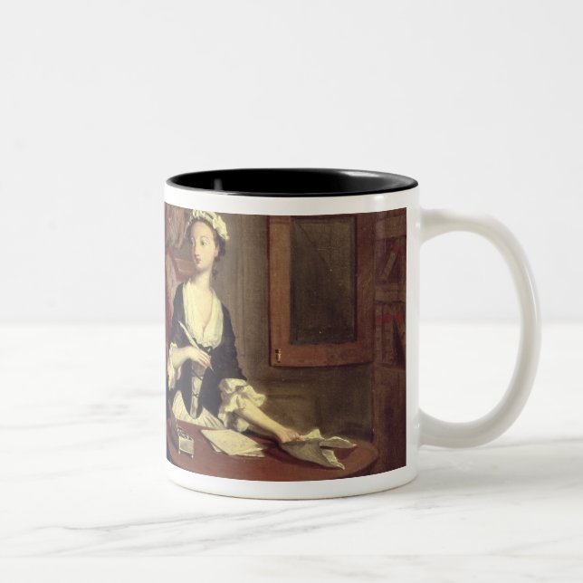 Mr. B. finds Pamela writing, illustration from Ric Two-Tone Coffee Mug (Right)