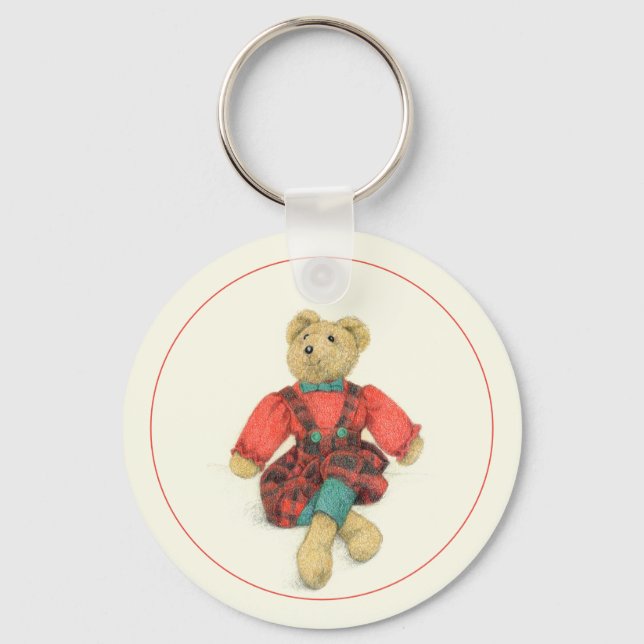MR. BEAR Aluminium Circle Keychain (Front)