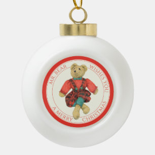 MR. BEAR Ceramic Snowflake Ornament