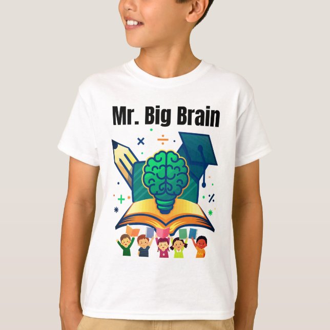  Mr. Big Brain Funny Smart Kids T-Shirt (Front)