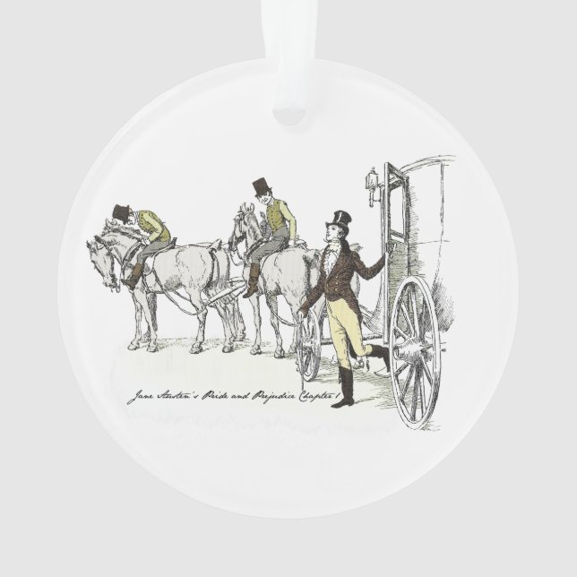 Mr Bingley Arrives - Jane Austen Pride & Prejudice Ornament (Back)