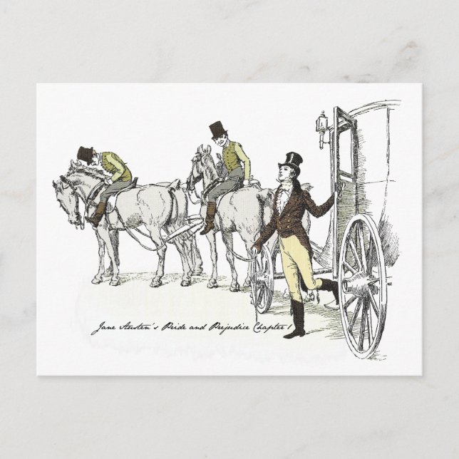 Mr. Bingley Arrives, Jane Austen Pride & Prejudice Postcard (Front)