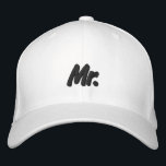 Mr. black and white cute chic embroidered hat<br><div class="desc">Chic Mr. black and white cute Embroidered Baseball Cap
Available in many colours and options</div>