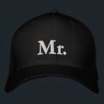 Mr. black and white modern elegant chic embroidered hat<br><div class="desc">Mr. black and white modern elegant chic Embroidered Baseball Cap.
Available in many colours and options</div>