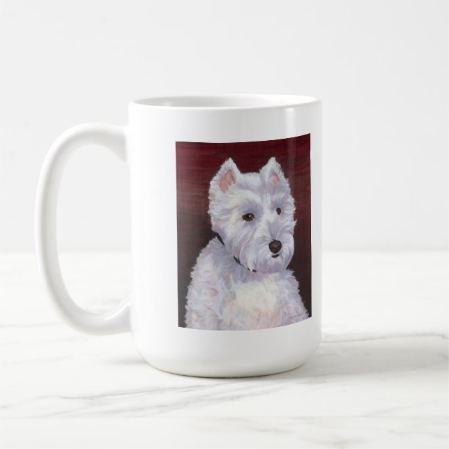 Mr Bob, white puppy mug (Left)