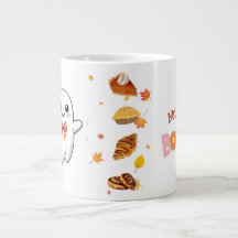 Mr. Boo Ghost Customisable Mug with Bakery Treats