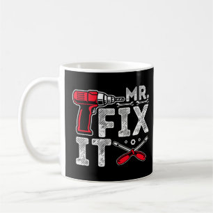 Mr Break It Mr Fix It Funny Dad & Son Matching Fat Coffee Mug