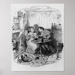 Mr Bumble and Mrs Corney taking tea Poster