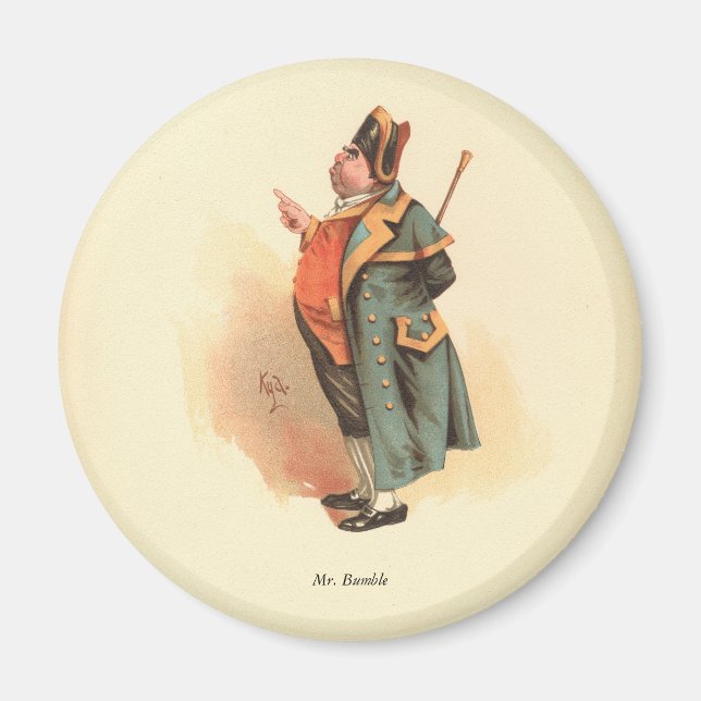 Mr. Bumble by Kyd, Charles Dickens' Oliver Twist Magnet (Front)