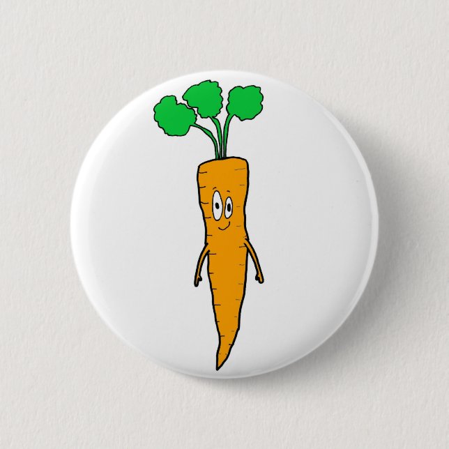 Mr.Carrot in White 6 Cm Round Badge (Front)