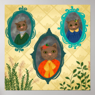Mr Cat's Home Office Portrait Gallery Poster