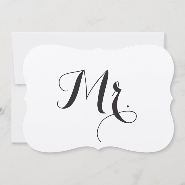 Mr. Chair Sign - Bride and Groom Chair Signs Invitation (Front)