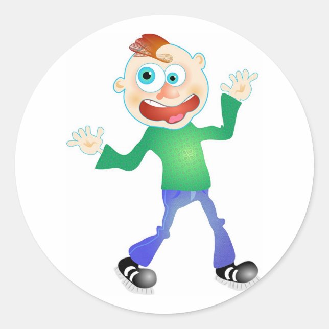 Mr Chat Classic Round Sticker (Front)