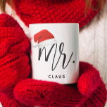 Mr. Christmas Santa Hat Name Coffee Mug<br><div class="desc">Elegant Mr. script with a red Santa Claus hat and you will be able to add your name.</div>