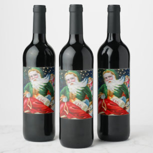 Mr Christmas   Vintage Santa Claus Wine Label