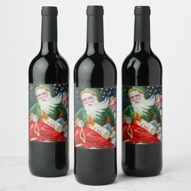 Mr Christmas | Vintage Santa Claus Wine Label (Bottles)