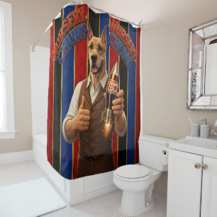 Mr. Chums shower curtain./chal cola bathroom Curtain