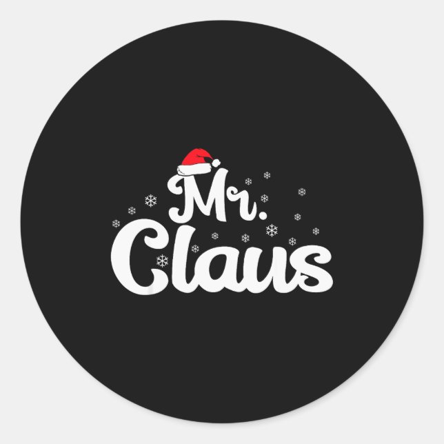 Mr Claus Christmas Family Matching Pajama  Classic Round Sticker (Front)