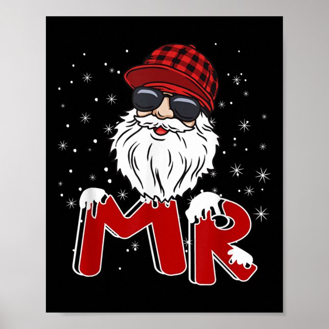 Mr Claus Costume Christmas Funny Santa Hat Family  Poster (Front)