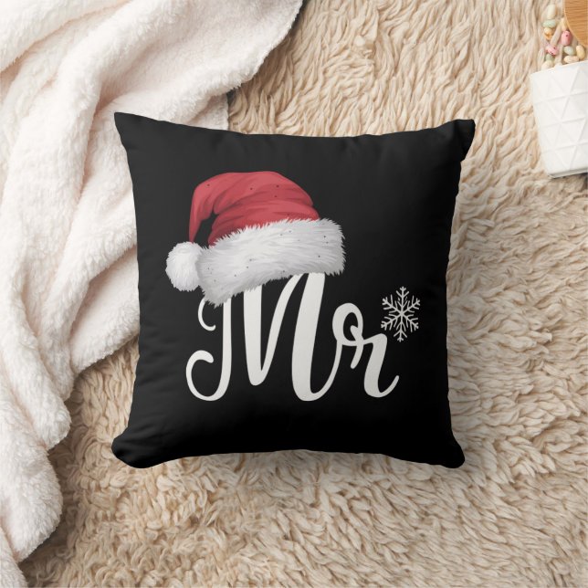 Mr Claus Couples Matching Christmas Pyjamas Santa Cushion (Blanket)