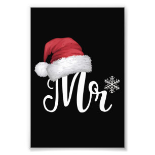 Mr Claus Couples Matching Christmas Pyjamas Santa Photo Print