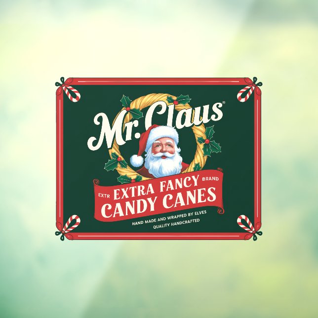 Mr. Claus extra fancy candy canes Window Cling (Sheet 3)
